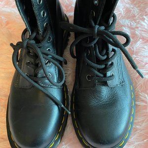Dr. Martens Black Leather Moto Boots Size 7